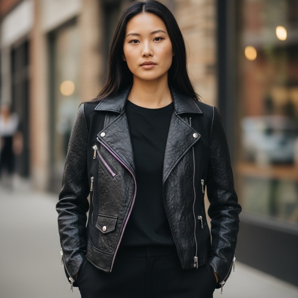 Joie Black Moto Jacket Size Small
